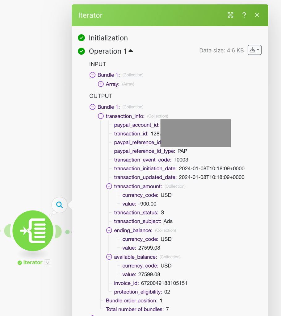 Finalizing the data structure based on PayPal report