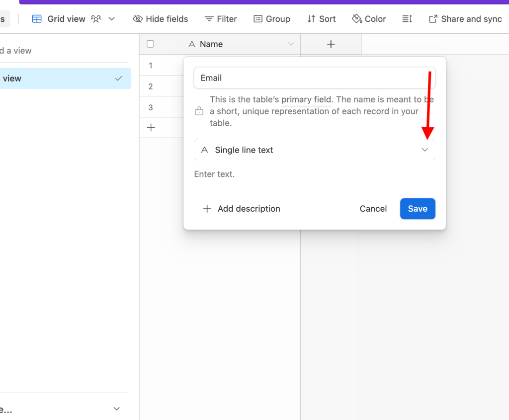 Change a column type in Airtable