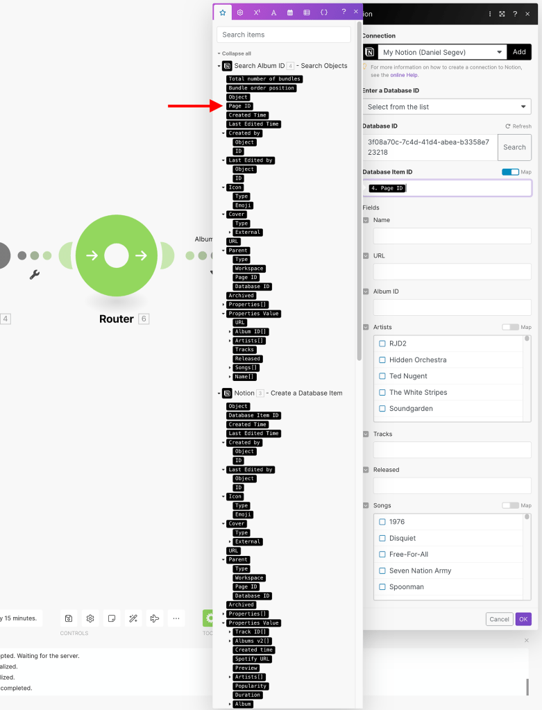 Connect Spotify and Notion with Make - add a new album to database
