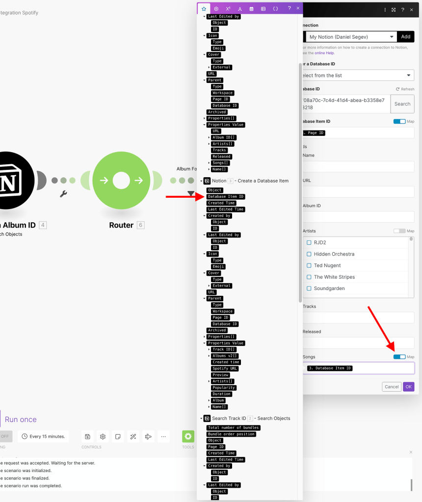 Connect Spotify and Notion with Make - add a new album to database
