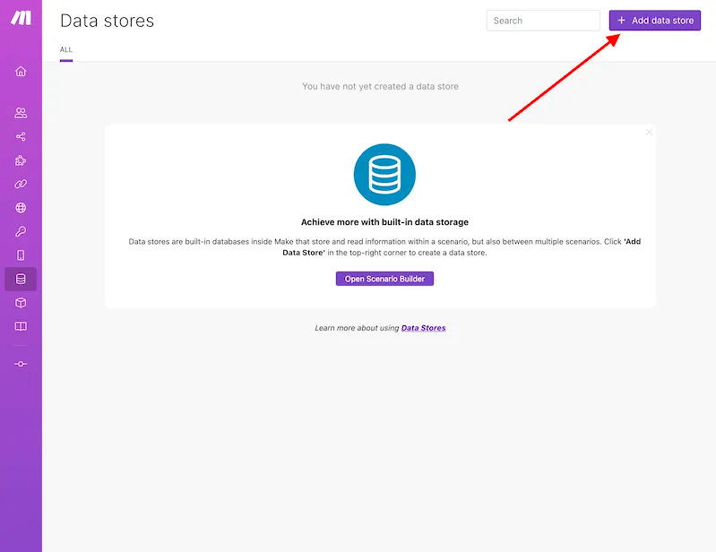 How to create a data store on Make