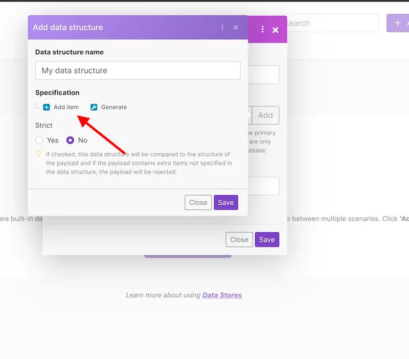 Creating a new data structure on Make