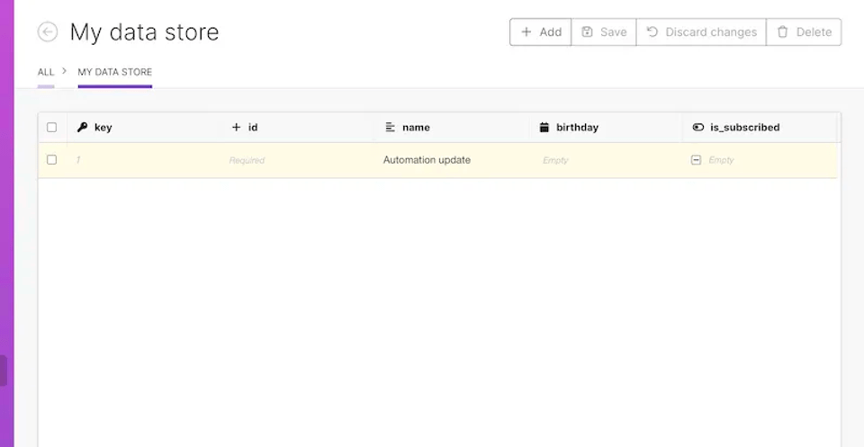 View data in a Make's data store