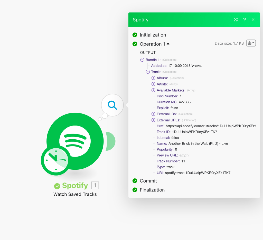 Make Spotify connector with saved track data