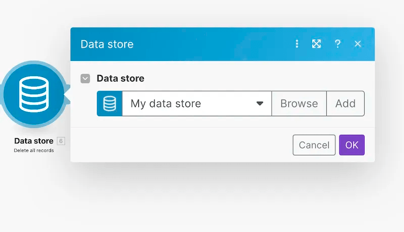 Make data store module - Delete all records