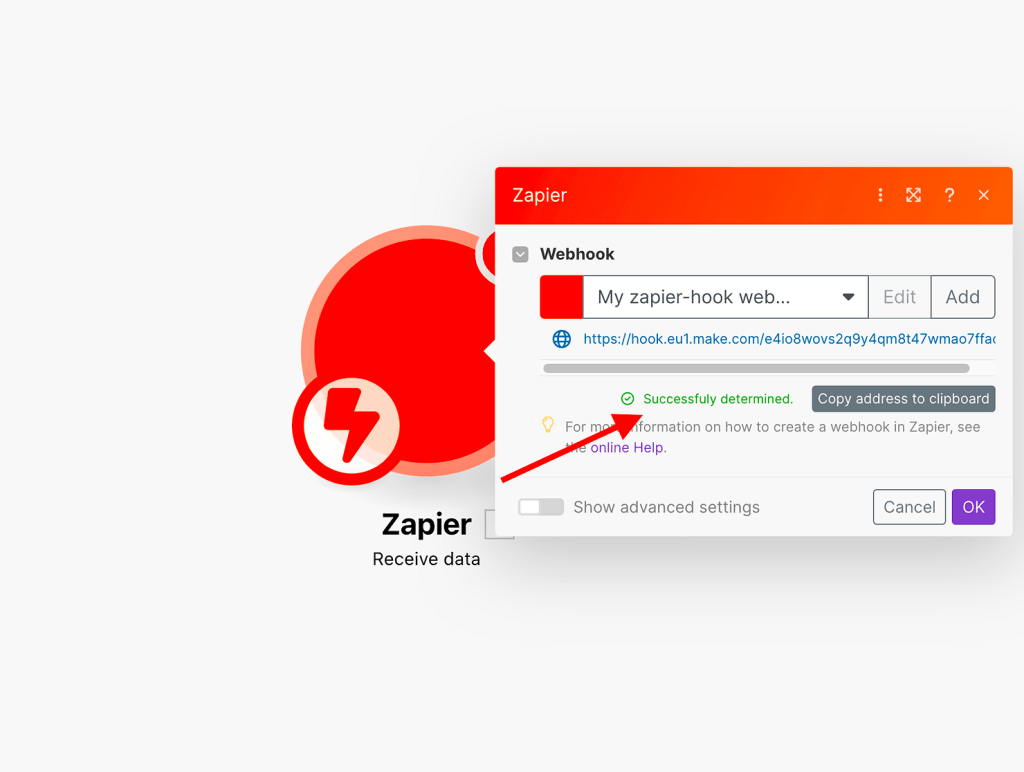 Receiving the data on Make's side from Zapier