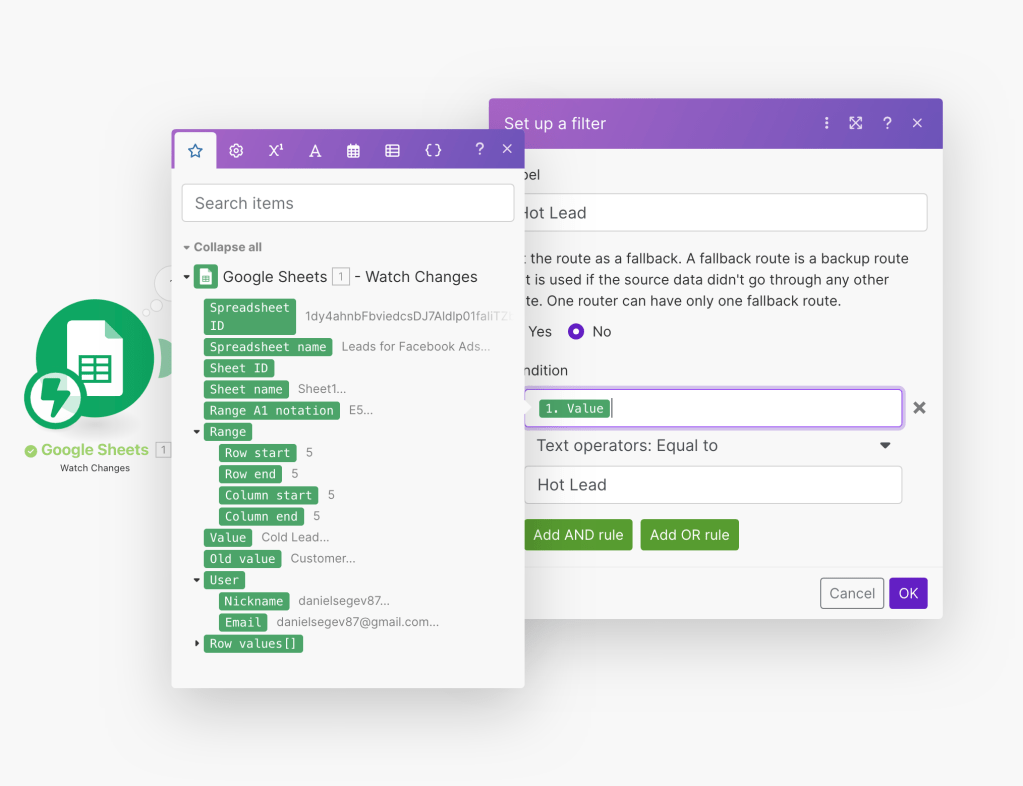 Creating a filter in Make
